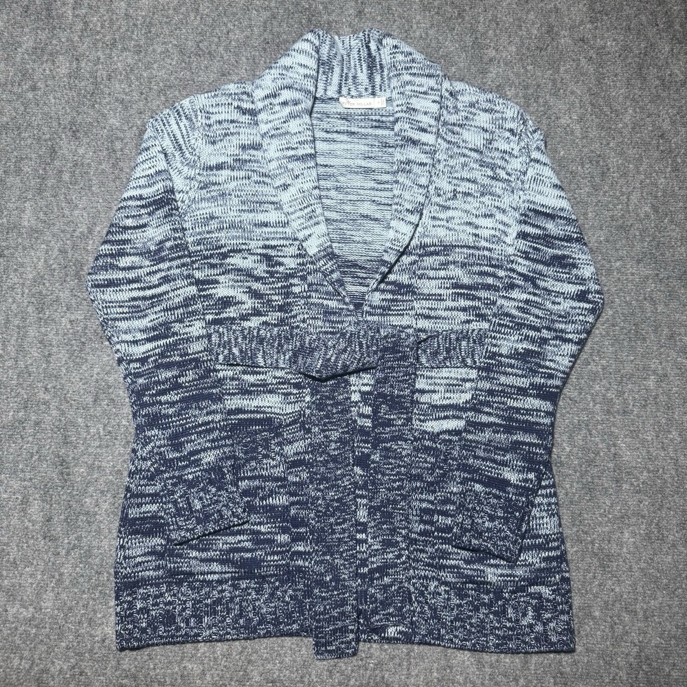 Peter Millar Open Cardigan Sweater Belted Merino Wool Blend Blue‎ Women Small